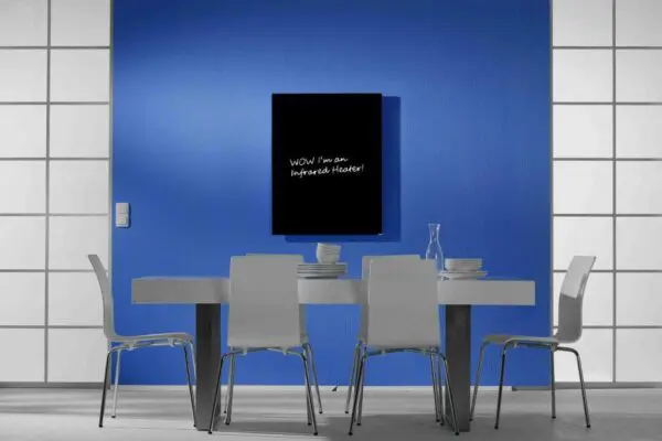 Blackboard panel in dining room